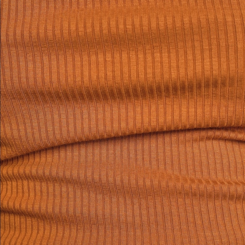 Show it Off Rust Orange Ribbed Ruched Tube Top - Picture 5 of 5